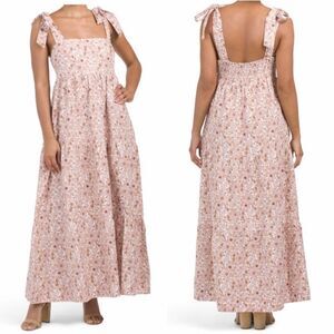 NWT Revolve House of Harlow 1960 Pink Floral Maxi Dress Flowers Sleeveless Boho